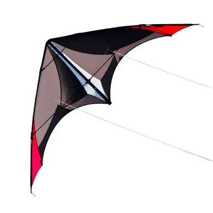 11111Spiderkites Janus Zweileiner-Lenkdrachen/Stabdrachen/Trickdrachen (2-Leiner) rtf - 196 cm x 82 cm 6  mm CFK-Gestänge anthrazit/rot