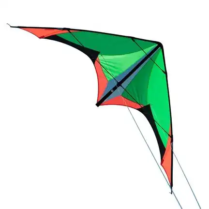 Spiderkites Janus Zweileiner-Lenkdrachen/Stabdrachen/Trickdrachen (2-Leiner) rtf - 196 cm x 82 cm 6  mm CFK-Gestänge neonorange/grün