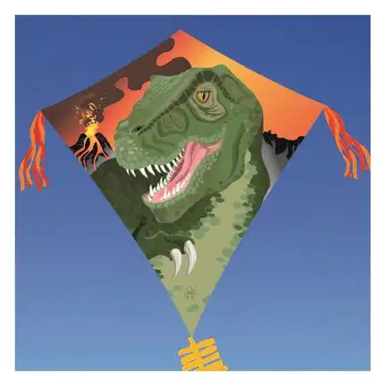 Spiderkites - Einleiner-Drachen/Kinderdrachen (Eddy/1-Leiner) rtf (flugfertig) Tyranno Drache 75 cm x 75 cm bunt