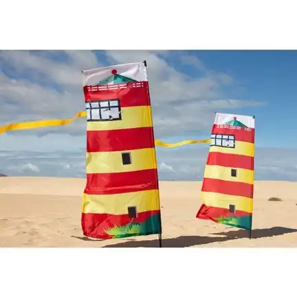 Windspiel stehend - Leuchtturm Ø 30 cm 80 cm x 30 cm rot/gelb 