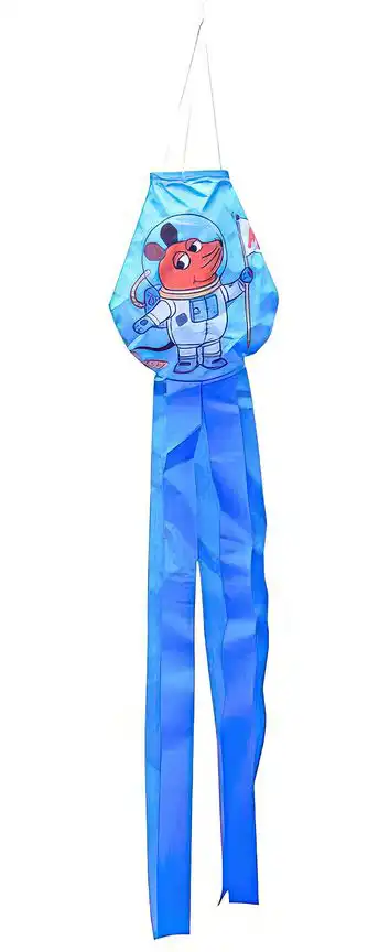 kleiner Windsack (Windfänger) - fröhliche Windrabauken Maus 16 cm x 14 cm x 60 cm Astronaut