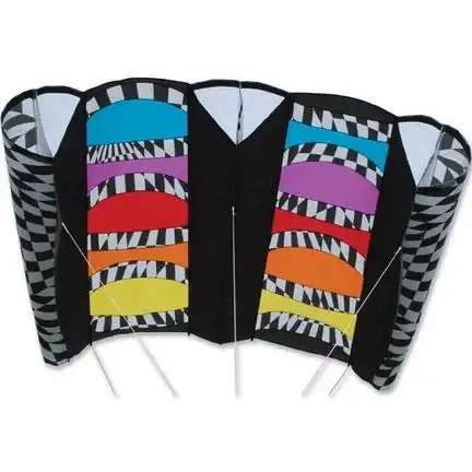 Premier Kites Large Power Sled Kite Teleflex - stabloser Einleiner-Lenkdrachen (Lifter/1-Leiner) KITE ONLY - 242 cm x 113 cm schwarz/bunt