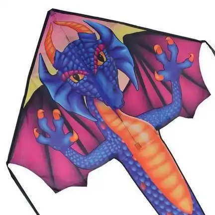 Premier Kites Delta Large Easy Flyer Kite - Einleiner-Drachen/Kinderdrachen (1-Leiner) rtf (flugfertig) Saphire Dragon 117 cm x 229 cm bunt