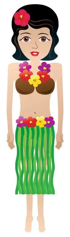 Premier Kites Einleiner-Drachen (1-Leiner) rtf (flugfertig) Hula Girl - Hawaii - 389 x 89 cm Gfk-Gestänge bunt