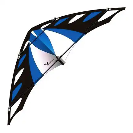 11111Elliot X-Dream Zweileiner-Lenkdrachen/Stabdrachen (2-Leiner) rtf (flugfertig) 180 cm x 61 cm 5 mm Cfk-Gestänge blau/schwarz/weiß