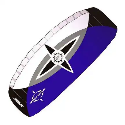 Elliot Sigma Spirit 3.0  Zweileiner-Lenkdrachen (Lenkmatte/Parafoil/2-Leiner) rtf (flugfertig) 270 cm x 110 cm schwarz/weiß/blau