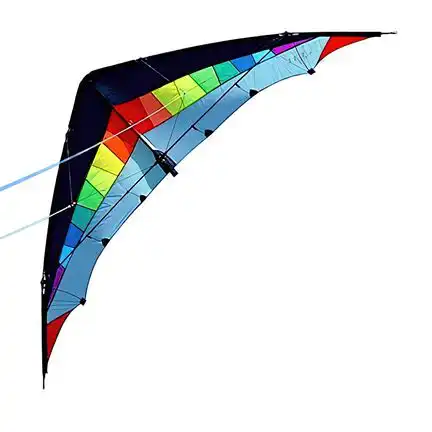 11111Elliot Jet Stream Speed Reloaded - Zweileiner-Lenkdrachen/Stabdrachen (2-Leiner) rtf (flugfertig) 200 cm x 70 cm Cfk-Rohr 6 mm rainbow/blau