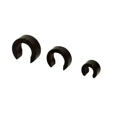 4 Stück - Stopperclips (Clips) zur Fixierung von Verbindern Kunststoff 3 mm schwarz für Drachen- und Modellbau