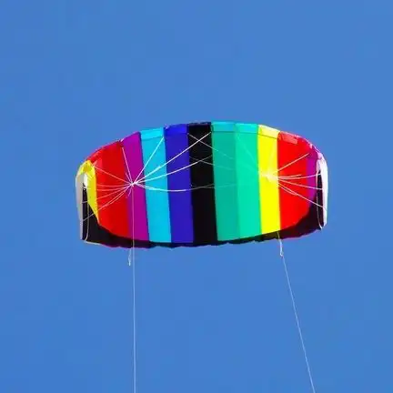 Elliot Sigma Fun 1.3  Zweileiner-Lenkdrachen (Lenkmatte/Parafoil/2-Leiner) rtf (flugfertig) 130 cm x 55 cm rainbow