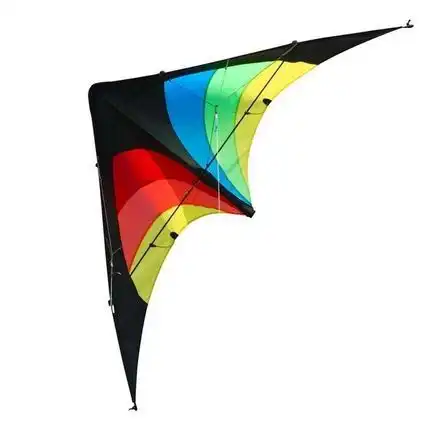 Elliot Delta Stunt - Zweileiner-Lenkdrachen/Stabdrachen (2-Leiner) rtf (flugfertig) 148 cm x 63 cm Gfk-Vollstab 4 mm rainbow/schwarz