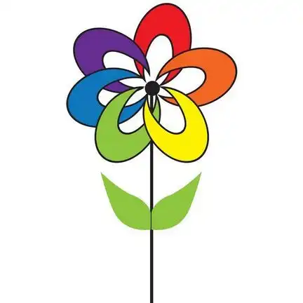 11111Windrad/stehendes Windspiel Blume Magic Rainbow Rotordurchmesser 28 cm x 45 cm rainbow