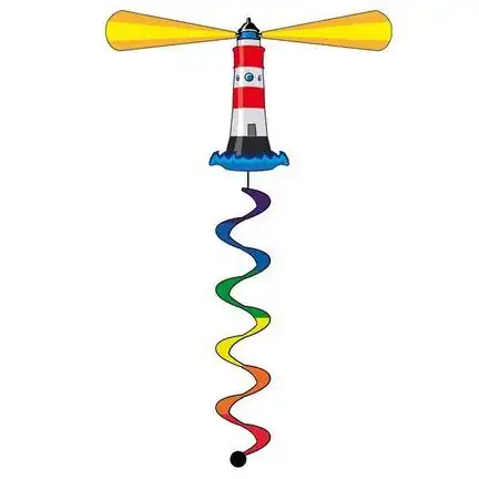 Windspiel hängend - Leuchtturm 35 cm x 90 cm rainbow 