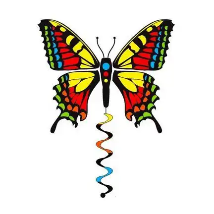 Windspiel hängend - Schmetterling 20 x 90 cm bunt 