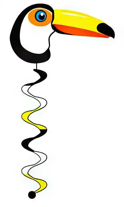 Windspiel hängend - Tukan 23 cm x 80 cm bunt 