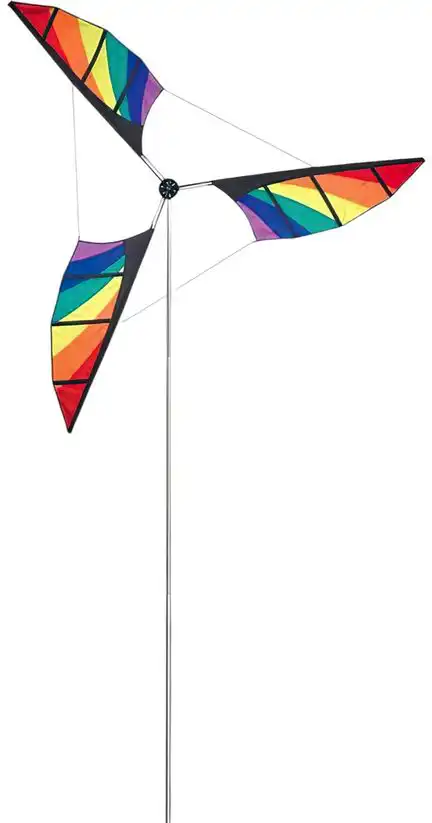 11111Windrad/stehendes Windspiel "Windgenerator" Ø 200 cm Höhe 420 cm rainbow Größe L