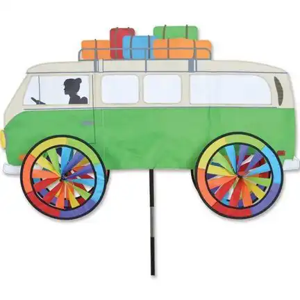 Windspiel stehend - VW Bus Ø 25 cm 91 cm x 45 cm grün/bunt 