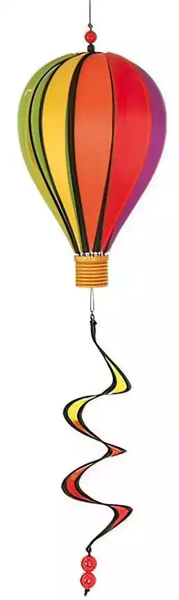 11111Windspiel hängend - Balloon - Rainbow 17 x 28 cm (Ballon) 4  x 3.5 cm (Korb) 10 x 35 cm (Spirale) rainbow