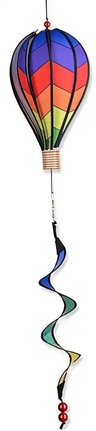 Windspiel hängend - Balloon - Rainbow Chevron 17 x 28 cm (Ballon) 4  x 3.5 cm (Korb) 10 x 35 cm (Spirale) rainbow