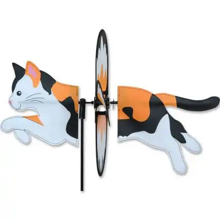 Windspiel stehend - Glückskatze Ø 32 cm 48 cm x 32 cm schwarz/weiß/orange