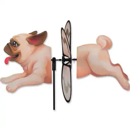11111Windspiel stehend - Mops Ø 32 cm 43 cm x 21 cm beige 