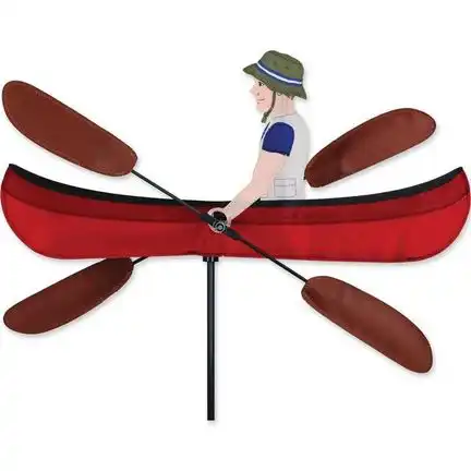 Windspiel stehend - Kanufahrer Ø 32 cm 48 cm x 21 cm rot 