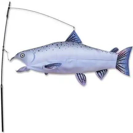 Windsack (Leinenschmuck/Windfänger) Lachs 77 cm x 30 cm grau/blau 