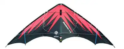 Elliot Gladiator 1.8 - Zweileiner-Power-Lenkdrachen/Stabdrachen (2-Leiner) rtf (flugfertig) 183 cm x 79 cm Cfk-Rohr 6 mm schwarz/rot