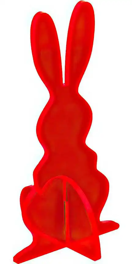 Sonnenfänger Lichtzauber - 3D-Hase groß 20 cm stehend rot 