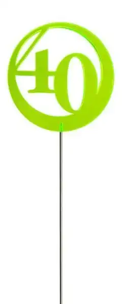 Sonnenfänger Lichtzauber - Jubiläumszahl/Jahreszahl "40" rot 6 cm inkl. 25 cm Stab