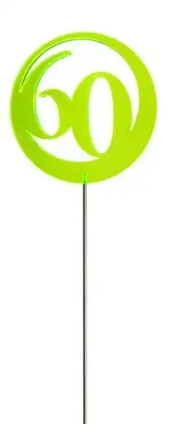Sonnenfänger Lichtzauber - Jubiläumszahl/Jahreszahl "60" grün 6 cm inkl. 25 cm Stab