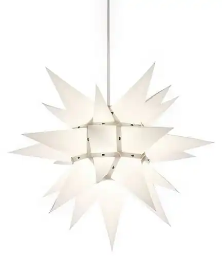 11111Herrnhuter Sterne Stern i4 (Bausatz) Ø 40 cm Papier - weiß Wunderschöner und sehr hochwertiger Weihnachtsstern für Innen/Indoor - das Original mit 25 Zacken