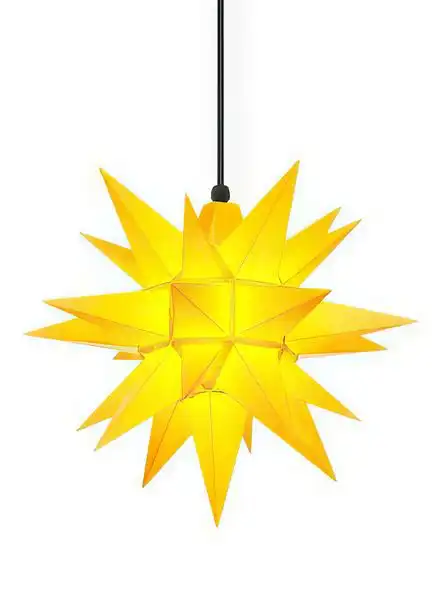 Herrnhuter Stern A4 Ø 40 cm Kunststoffstern - gelb Wunderschöner und sehr hochwertiger Weihnachtsstern für Innen und Außen - das Original mit 25 Zacken