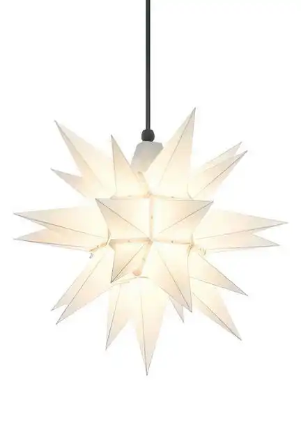 Herrnhuter Stern A4 Ø 40 cm Kunststoffstern - weiß Wunderschöner und sehr hochwertiger Weihnachtsstern für Innen und Außen - das Original mit 25 Zacken