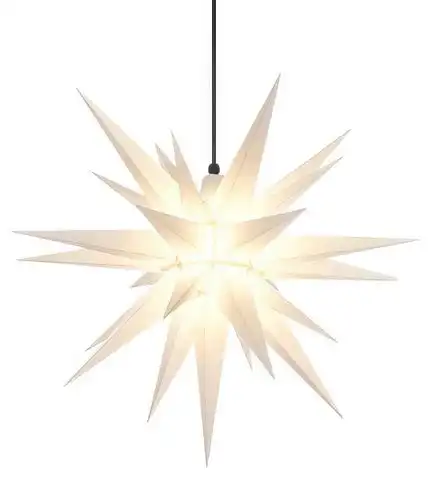 11111Herrnhuter Stern A7 Ø 68 cm Kunststoffstern - weiß Wunderschöner und sehr hochwertiger Weihnachtsstern für Innen und Außen - das Original mit 25 Zacken