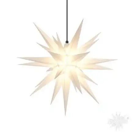 Herrnhuter Stern A7 Ø 68 cm Kunststoffstern - weiß Wunderschöner und sehr hochwertiger Weihnachtsstern für Innen und Außen - das Original mit 25 Zacken