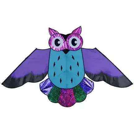 Premier Kites Holographic Owl Purple Einleiner-Drachen (1-Leiner) rtf - 144 cm x 84 cm Gfk-Gestänge lila/blau