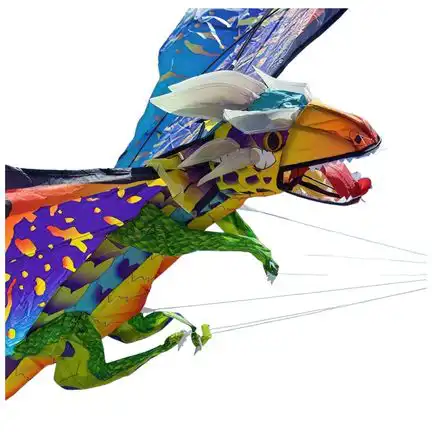 11111WindNSun 3D-Einleiner-Drachen/Kinderdrachen (1-Leiner) rtf (flugfertig) Drache 180 cm x 67 cm Polyestertuch mit Druck Gfk-Gestänge hot