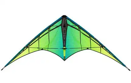 Prism Jazz 2.0 Aurora Zweileiner-Lenkdrachen/Stabdrachen (2-Leiner) rtf (flugfertig) 157 cm x 71 cm Cfk-Gestänge blau/grün/gelb