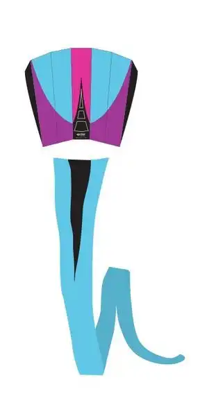 Prism Bora 7 Frost - stabloser Einleiner-Drachen (1-Leiner) rtf (flugfertig) 124 cm x 81 cm lila/blau