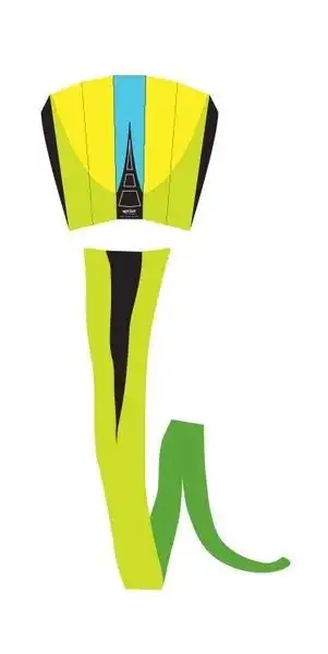 Prism Bora 7 Jade - stabloser Einleiner-Drachen (1-Leiner) rtf (flugfertig) 124 cm x 81 cm grün/gelb