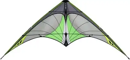 Prism Nexus 2.0 Graphite Zweileiner-Lenkdrachen/Stabdrachen (2-Leiner) rtf (flugfertig) 152 cm x 78 cm Cfk-Gestänge anthrazit/grau/grün