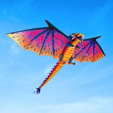 WindNSun 3D-Drache Giant/Kinderdrachen (1-Leiner) (nicht flugfertig) Giant 290 cm x 93 cm Nylon/Polyestertuch mit Druck Gfk-Gestänge rainbow