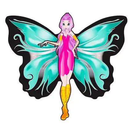 X-Kites Mini Mylar Kites - Einleiner-Drachen/Kinderdrachen (1-Leiner) rtf (flugfertig) Elfe Sky 10 cm x 10 cm grün