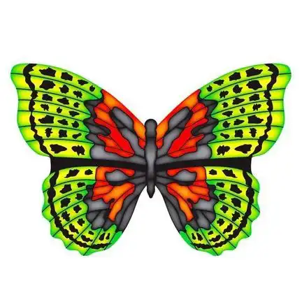 X-Kites Mini Mylar Kites - Einleiner-Drachen/Kinderdrachen (1-Leiner) rtf (flugfertig) Schmetterling 10 cm x 10 cm grün