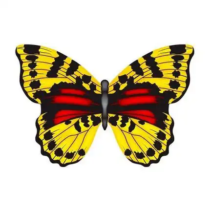 X-Kites Mini Mylar Kites - Einleiner-Drachen/Kinderdrachen (1-Leiner) rtf (flugfertig) Schmetterling 10 cm x 10 cm gelb