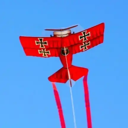 11111X-Kites Mini Micro Kites - Einleiner-Drachen/Kinderdrachen (1-Leiner) rtf (flugfertig) Red Baron 11 cm x 12 cm rot
