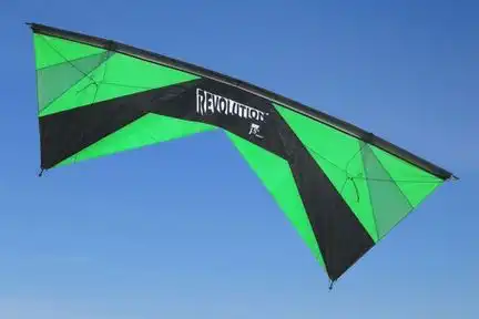 Revolution REFLEX EXP Vierleiner-Lenkdrachen/Stabdrachen (4-Leiner) KITE ONLY - 236 cm x 79 cm grün/schwarz/dunkelgrün