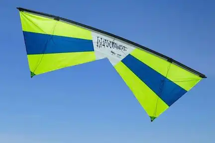 Revolution REFLEX EXP Vierleiner-Lenkdrachen/Stabdrachen (4-Leiner) KITE ONLY - 236 cm x 79 cm lime/blau/lime