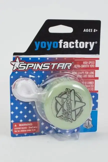 YoYoFactory LED Spinstar GLOW - YoYo für Beginner Fortgeschrittene und Profis Ø 58 mm B 37 mm 61 g fluoreszierend mit patentiertem Spielsystem