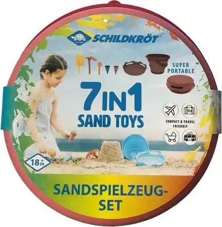 Schildkröt - 7 in 1 Sandspielzeug Set "ROT" 